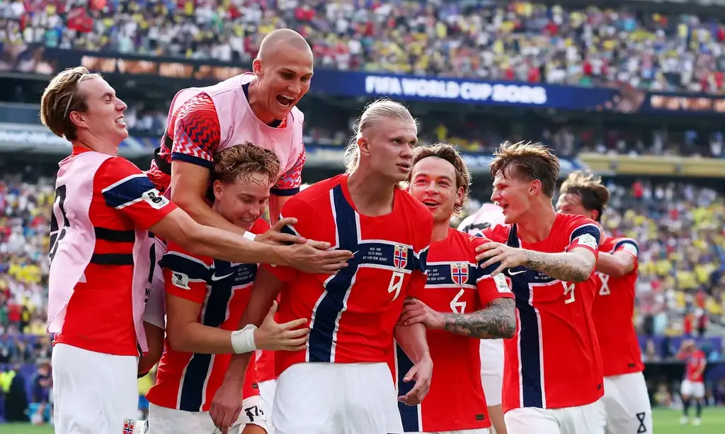 jogadores da noruega após classificação